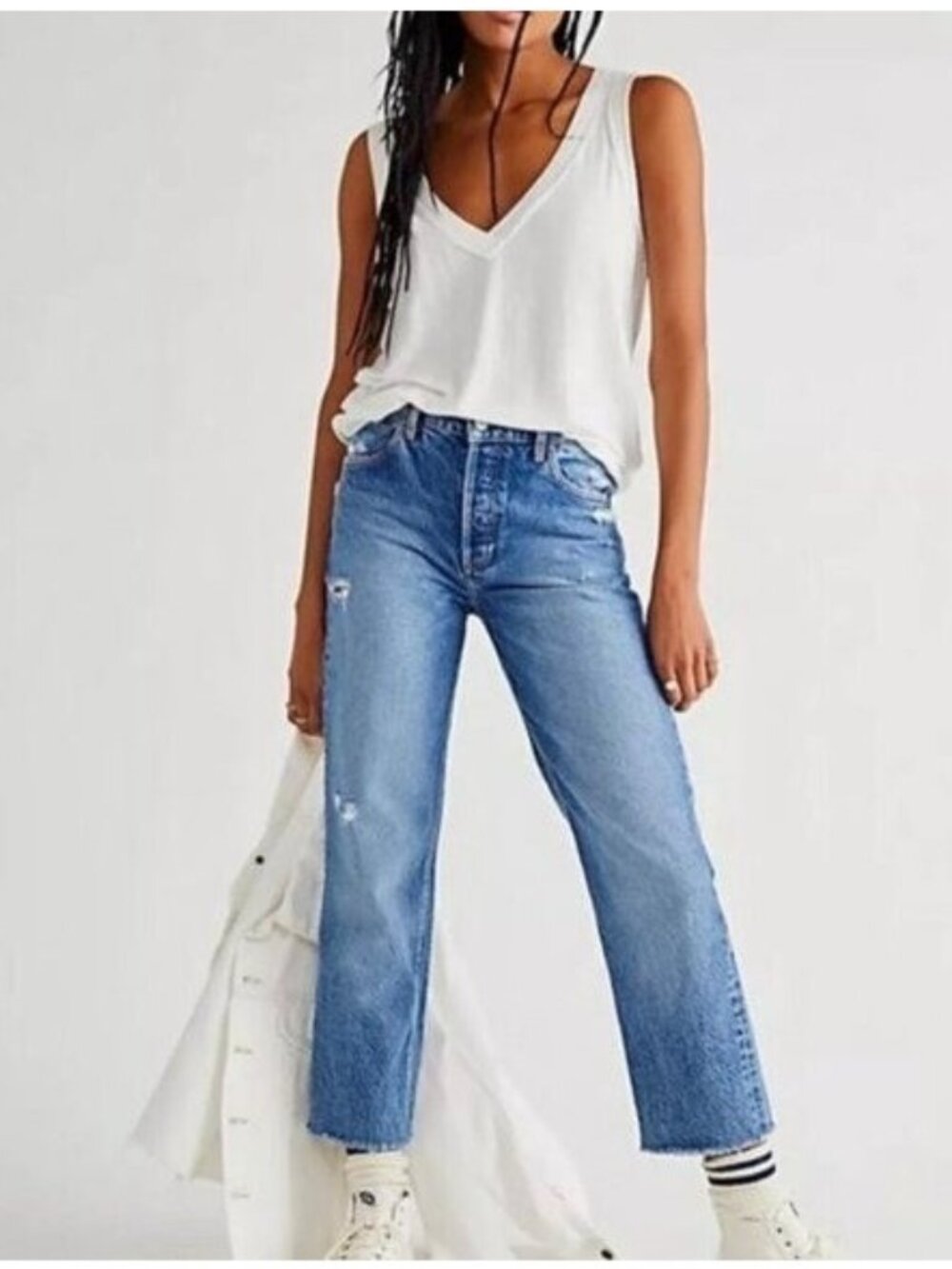 🛍 Boyish The Tommy High Rise Rigid Straight Leg Jeans Size 25